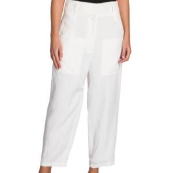 NWT Stella McCartney Fluid Linen Balloon Leg Pants White Size IT44/US8 - Picture 3 of 13